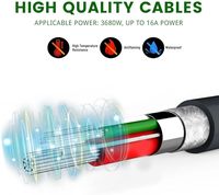 EU-Dreifachsteckdose 1-3 Splitter-Verlängerungskabel 250 V/16 A, für Heim büro