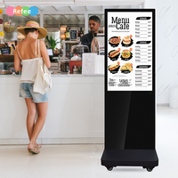Pantalla Publicitaria Digital REFFE, de Pie, para Uso en Interiores/Exteriores, Pantalla LCD con Ángulo de Visión de 178°, Reproductor Multimedia Multi-OS