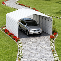 [Stock US] Garage métallique 20 x 30 pieds, robuste, thermolaqué, abri de voiture étanche avec toit en pente, livraison rapide depuis les États-Unis, MOQ 1 unité