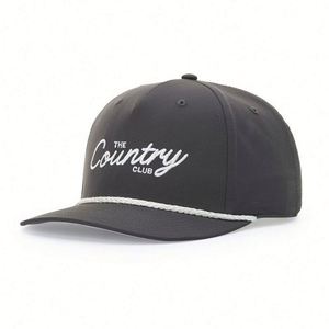Chapeau en nylon 5 panneaux bon marché pour les sports d'été, casquette unie non structurée à 5 panneaux Snapback avec ficelle/corde - Product Image 2