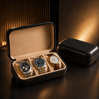 Étui de voyage pour montres en EVA, 3 emplacements, boîte de rangement protectrice pour montres, design de logo couleur personnalisée, vente directe d'usine