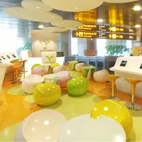 Fauteuil lounge moderne en fibre de verre en forme de pomme pour enfants, pour usage extérieur et intérieur - Siège de loisirs pour hôtel et salon