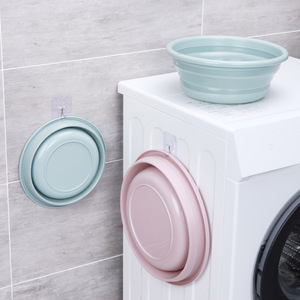 Lavabo Plegable Redondo de Plástico, Portátil y Comprimible, para Viajes, Hogar, Dormitorio Estudiantil, en Colores Rosa, Amarillo y Azul - Product Image 3