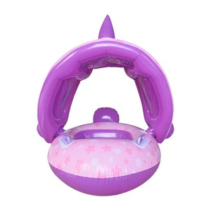 Baby <strong>Inflatable</strong> Pool <strong>Float</strong> with Canopy <strong>unicorn</strong> Babies Swim <strong>Float</strong> Boat with Sunshade Safety Baby Seat <strong>Float</strong> - Product Image 4