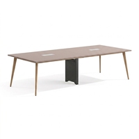 Table de conférence moderne en L blanche pour 4 personnes, bureau modulaire écologique et mobile pour salles de réunion et salles de conseil