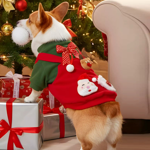 ملابس عائلية متطابقة للكريسماس بتصميم فاخر وجميل للشتاء، دافئة وناعمة وقابلة للتنفس، بألوان أحمر وأخضر للكلاب - Product Image 4