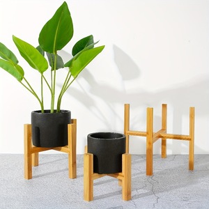 Soporte para macetas de madera, bandejas cuadradas de pino hechas a mano para plantas de interior y balcón del hogar - Product Image 3