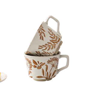 Taza Creativa Rústica Pintada a Mano de Cerámica Vintage Nórdica Minimalista Más Vendida en 2026 para Oficina - Product Image 1