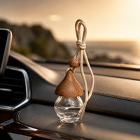 Bouteille d'aromathérapie pour voiture en verre écologique de 8 ml et 10 ml avec logo personnalisé, étiquette privée, diffuseur de parfum suspendu vide avec bouchon à vis