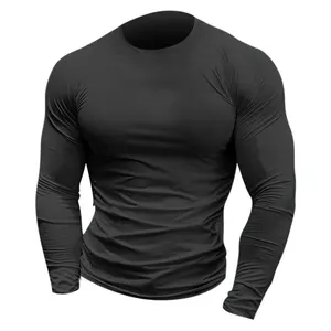 Mannen Atletische Sportkleding Shirt Oefening Training Elastische Lange Mouwen Gym Running Top Workout T Shirts