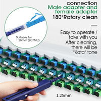 Kit de Limpieza de Fibra Óptica, Lápiz de Limpieza de Conectores LC de 1.25mm con un Solo Clic, Herramienta de Limpieza de Fibra Óptica