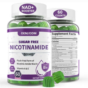 OEM NAD + Gommes à base de vitamine <span class=keywords><strong>B3</strong></span> sans sucre avec nicotinamide Resvératrol Suppléments à base de plantes pour tous les âges sauf les nouveau-nés - Product Image 1