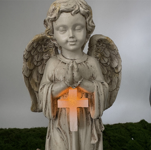 Nuevo Sun Angel <span class=keywords><strong>Cementerio</strong></span> Decoración Monumento Patio Césped Jardín Decoración Resina Oración Adornos - Product Image 4