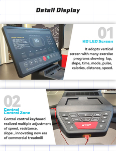 Tapis roulant 2 en 1 avec écran LCD, entraînement mécanique, fréquence cardiaque sans fil, cadre en plastique, capacité de 120 kg - Product Image 2
