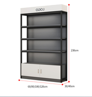 Meuble mural de présentation de maquillage en bois durable et de haute qualité, étagères à niveaux réglables, éclairage LED, boutique de beauté, parfums