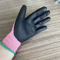 Gants de travail antidérapants en nitrile micro-mousse noir 15 jauges avec coque en polyester, compatibles écran tactile, pour tâches d'assemblage de précision
