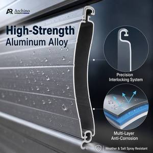 <span class=keywords><strong>Porte</strong></span> <span class=keywords><strong>de</strong></span> <span class=keywords><strong>garage</strong></span> à enroulement moderne <span class=keywords><strong>en</strong></span> aluminium pour maisons résidentielles, alliage 6063-T5, légère et sécurisée - Product Image 3
