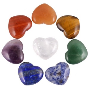 Coeurs gonflés de pierres précieuses mélangées polies naturelles en gros pour la guérison des chakras équilibre émotionnel attraction amoureuse et affichage décoratif - Product Image 1