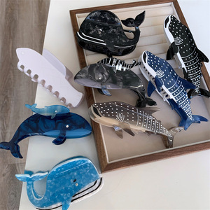 Animal de dibujos animados acetato Scrunchies nuevo tiburón Scrunchies Ballena Azul pescado plata sardina pelo Scrunchies horquilla femenina - Product Image 1
