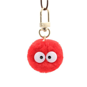 Thú nhồi bông quà tặng kinh doanh búp bê sang trọng lông Fluffy POM Keychain đồ chơi mờ bóng phụ kiện phim hoạt hình poms Móc Chìa Khóa với mắt Mặt dây chuyền - Product Image 5