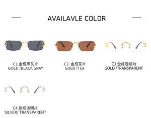 Nuevas Gafas <span class=keywords><strong>de</strong></span> Sol Cuadradas sin Marco <span class=keywords><strong>de</strong></span> Diseño <span class=keywords><strong>de</strong></span> Lujo <span class=keywords><strong>para</strong></span> Hombre y Mujer, Protección UV400, Patillas Metálicas, Gafas <span class=keywords><strong>de</strong></span> Sol <span class=keywords><strong>de</strong></span> Marca a la Moda - Product Image 6
