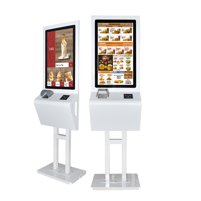 Outdoor Lcd Advertising Totems 4k Ultra Hd Slim Touch Screen Digital Signage Totem Kiosk Terminals