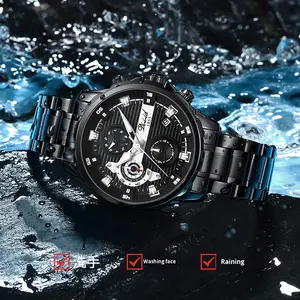 Diz Brand Luxury Men's Quartz Watch Large High-End Impermeable Luminoso Multifuncional Trendy Hot Item Acero inoxidable Glass - Product Image 2