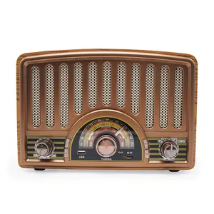 Китай Usb перезаряжаемый классический винтажный Ретро X Bass Am Fm Sw коротковолновый многодиапазонный транзистор деревянное старинное домашнее радио