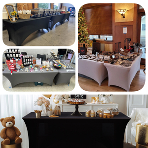 Khăn trải bàn polyester dệt đơn giản, hình chữ nhật, co giãn, bền, không nhăn, dùng cho tiệc chiêu đãi, trong nhà và ngoài trời - Product Image 6