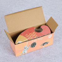 Grand grattoir à chat magnétique pliable en carton ondulé écologique en forme de poisson de dessin animé, jouet de stimulation et de grattage des griffes coloré
