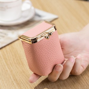Estuche para Lápiz Labial de Cuero Vacuno de Grano Completo con Espejo, Mini Bolsa de Cosméticos con Llavero, Ecológico, Resistente al Agua, Diseño Francés, Hecho en China - Product Image 5