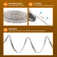 Bande lumineuse à LED SMD2835 SMD2835 pour la décoration de la maison En stock Lumen élevé 120LED bande lumineuse LED 10m par rouleau