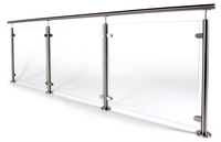 CBMmart Balustrade de balcon extérieur moderne personnalisée pour villa, en verre trempé, acier inoxydable et bois, avec poteau de clôture et main courante