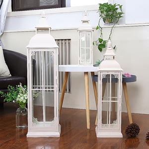 European Style Outdoor Glass Floor Metal <strong>Lantern</strong> Garden Decoration Model <strong>Candle</strong> Holder Ornaments Iron Wind <strong>Lanterns</strong> - Product Image 3