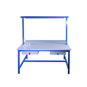 Banc de travail multifonctionnel simple double face avec deux tiroirs, structure en acier robuste, capacité de charge de 300 kg, taille personnalisable, état neuf - Product Image 6