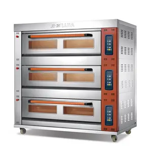 OEM supplier custom made restaurant hotel use 3 decks 9 trays bread baking machine