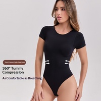 Body string sexy sans couture en nylon à manches courtes, sculptant, amincissant le ventre, rehausseur de taille et rehausseur de fesses pour femme, taille XXXL