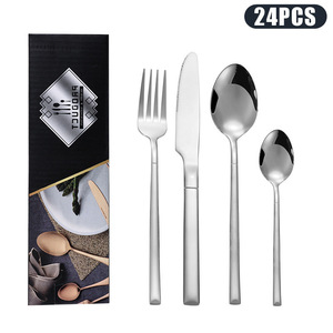 Set di posate in acciaio inossidabile-coltello di lusso forchetta cucchiaio per matrimoni e alberghi per regali aziendali - Product Image 6
