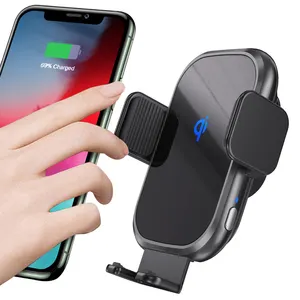 2023 Amostra grátis 10w 15 W Qi Fast Charging Auto Clamping Car Holder Carregador sem fio para telefone