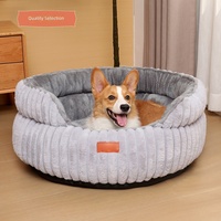 Nouveau lit pour animaux de compagnie, rond en peluche, épaissi, chaud pour l'hiver, lit pour chat, tapis pour chien, nid pour chien, fournitures pour animaux de compagnie quatre saisons