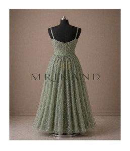Vestido de Noche de Organza con Elegante Trabajo de Cristal Hecho a Mano, Vestido de Diseñador para Mujer, Ideal para Invitadas de Boda y Fiestas de Cóctel - Product Image 3