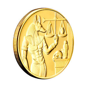Antik mısır'da ölüm tanrısı Anubis hatıra altın kaplama sikke piramit Dieb desen tahsil hatıra parası - Product Image 5