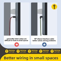 Adaptador en ángulo de 90 grados para cable 4K/8K con cobre sin oxígeno para PC, TV y proyector