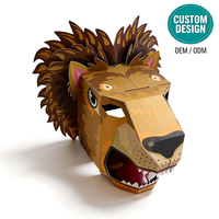 Kit de Máscaras de Animales 3D de Papel Personalizadas - Máscaras de Tiburón y León para Niños y Adolescentes, Disfraces para Fiestas, Personalizables OEM/ODM