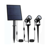 Projecteurs solaires LED d'extérieur IP65 avec capteur de lumière, angle de faisceau de 60°, certifiés CE ROHS FCC, éclairage de jardin à batterie