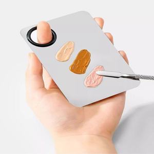 Lanson Unmarkierte Kosmetik-Palette Verpackungsspatel für Make-up-Platte Silberner Foundation- und Lidschatten-Behälter Mischwerkzeug - Product Image 1