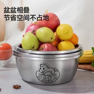 Juego de tazones para mezclar de acero inoxidable, duraderos, aptos para alimentos, lavables en lavavajillas, para hornear, ensaladas, sopa, almacenamiento, Chaozhou, China - Product Image 1