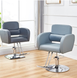 Minimalist Hydraulic Salon <b>Chair</b> with Upholstered Armrests - Simple Hairdressing <b>Chair</b> for Professional Hair Salons - Product Image 1