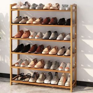 Wholesale Tool-Free Easy Assembly Bamboo Rack, Ventilated Freestanding Holder No Drill Shoe Storage Organizer for Home - Product Image 1
