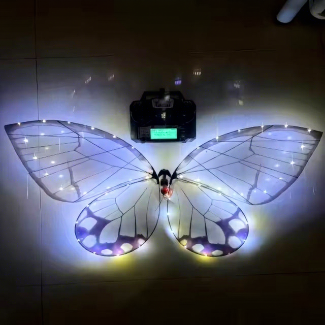 Rechargeable Remote Control LED Butterfly Drone Romantic Flying Light Decor for Wedding Party Stage Show Events